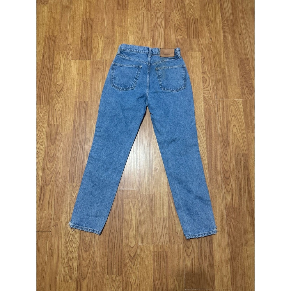 Moussy Vintage High Waisted Straight Leg Distressed Jeans Blue Size 25 025ESC11